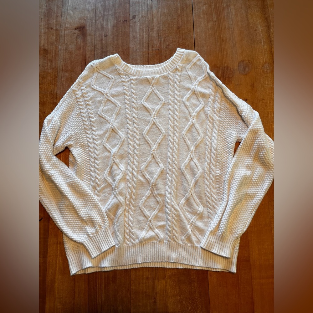 Hollister Cream Knit Sweater
